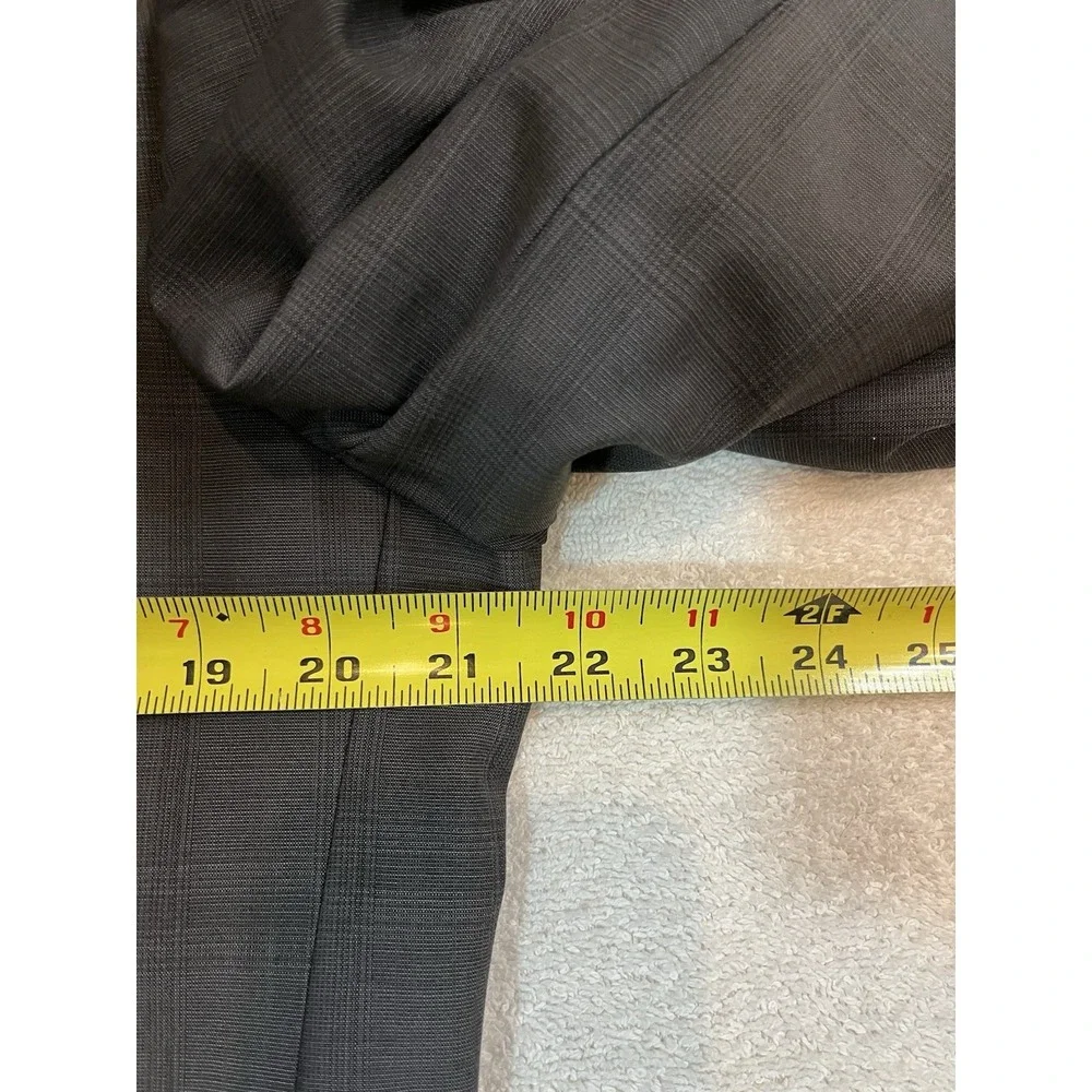 Jack Victor Super 110's Men's Dark Gray Plaid Blazer Wool Jacket Size 42R Verona